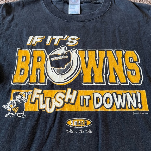 Pittsburgh Steelers If It’s Browns Flush It Down Smack Talk T Shirt Size Small - Picture 5 of 10